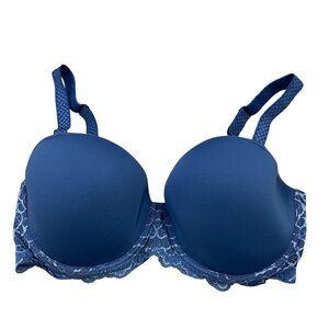 Simone Pérèle 12A343 3D Spacer Foam Blue Lace Underwire Bra Size 32F Elegant Des